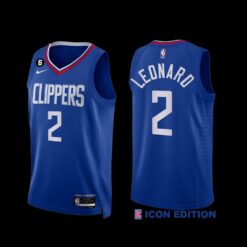 Los Angeles Clippers Kawhi Leonard 2022-23 Icon Edition NO.6 Patch Jersey Royal