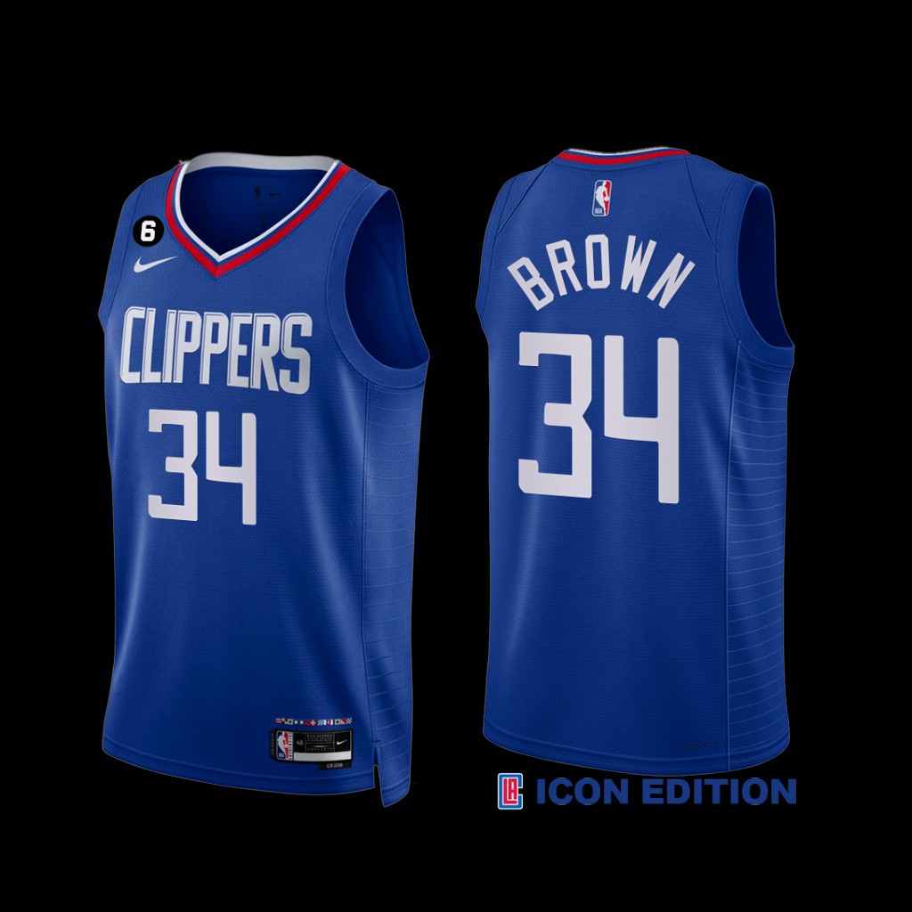 Los Angeles Clippers Moses Brown 2022-23 Icon Edition NO.6 Patch Jersey Royal Los Angeles Clippers Moses Brown 2022-23 Icon Edition NO.6 Patch Jersey Royal
