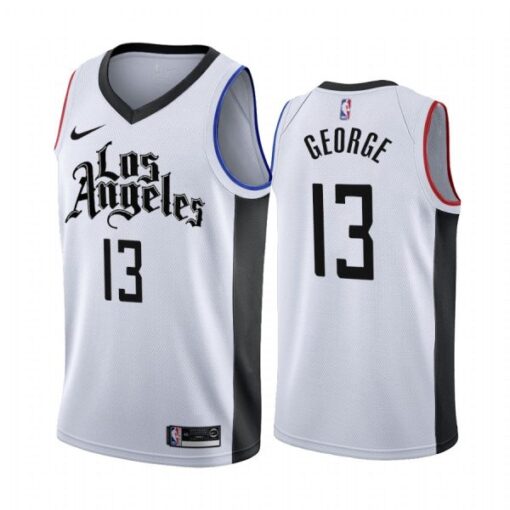 Los Angeles Clippers Paul George 2020 White City Edition Jersey