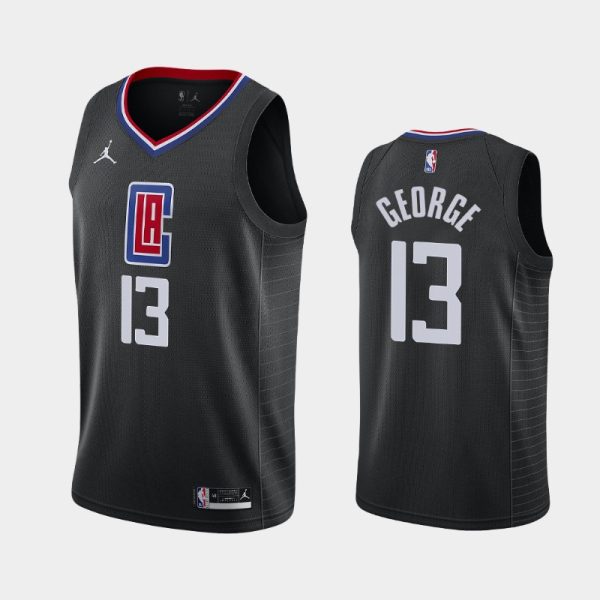 Los Angeles Clippers Paul George 2021 Black Statement Jersey Los Angeles Clippers Paul George 2021 Black Statement Jersey