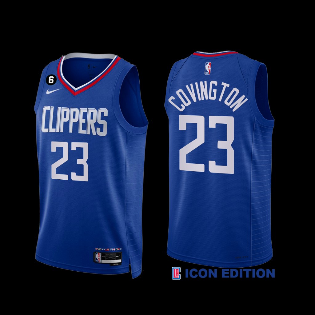 Los Angeles Clippers Robert Covington 2022-23 Icon Edition NO.6 Patch Jersey Royal Los Angeles Clippers Robert Covington 2022-23 Icon Edition NO.6 Patch Jersey Royal