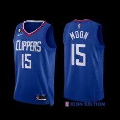Los Angeles Clippers Xavier Moon 2022-23 Icon Edition Jersey Blue