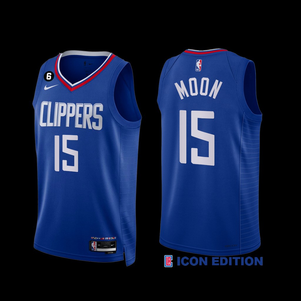 Los Angeles Clippers Xavier Moon 2022-23 Icon Edition Jersey Blue Los Angeles Clippers Xavier Moon 2022-23 Icon Edition Jersey Blue