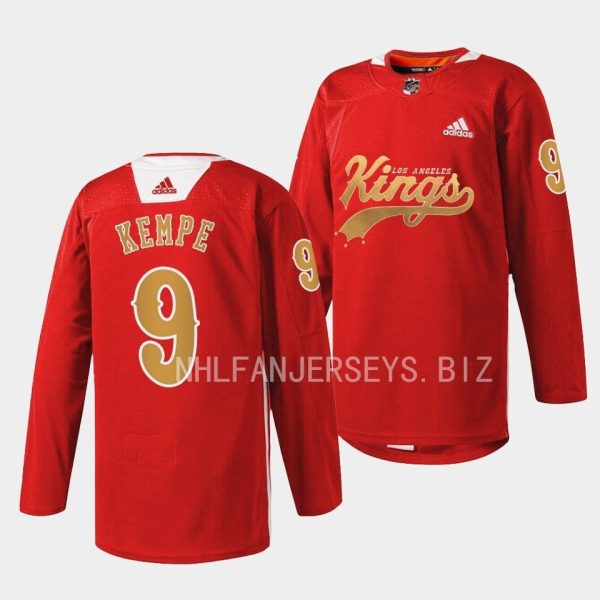 Los Angeles Kings Adrian Kempe Cherry LA Red Jersey Los Angeles Kings Adrian Kempe Cherry LA Red Jersey