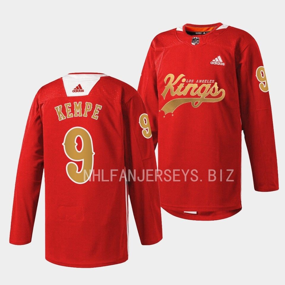Los Angeles Kings Adrian Kempe Cherry LA Red Jersey Los Angeles Kings Adrian Kempe Cherry LA Red Jersey