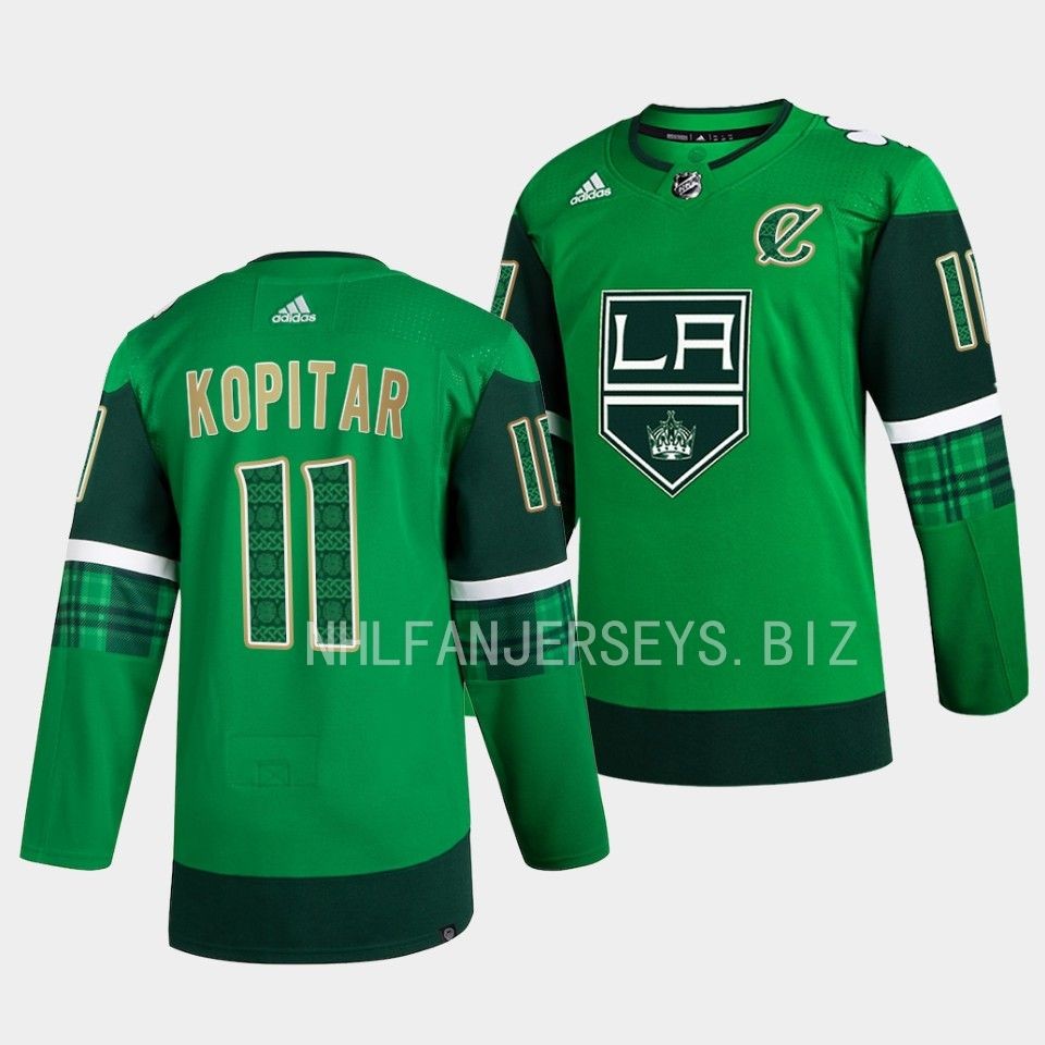 Los Angeles Kings Anze Kopitar 2023 St. Patricks Day Green Jersey Los Angeles Kings Anze Kopitar 2023 St. Patricks Day Green Jersey