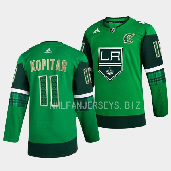 Los Angeles Kings Anze Kopitar 2023 St. Patricks Day Green Jersey Los Angeles Kings Anze Kopitar 2023 St. Patricks Day Green Jersey
