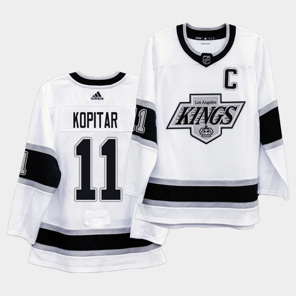 Los Angeles Kings Anze Kopitar Heritage 90s White Jersey Los Angeles Kings Anze Kopitar Heritage 90s White Jersey