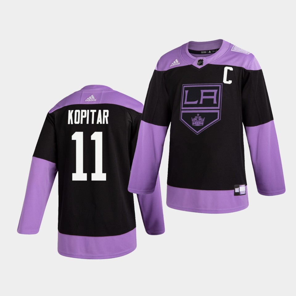 Los Angeles Kings Anze Kopitar Hockey Fights Cancer Practice Black Jersey Los Angeles Kings Anze Kopitar Hockey Fights Cancer Practice Black Jersey