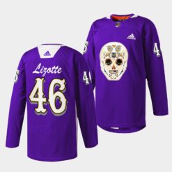Los Angeles Kings Blake Lizotte Dia De Los Metros Night Purple Sugar Skull Jersey