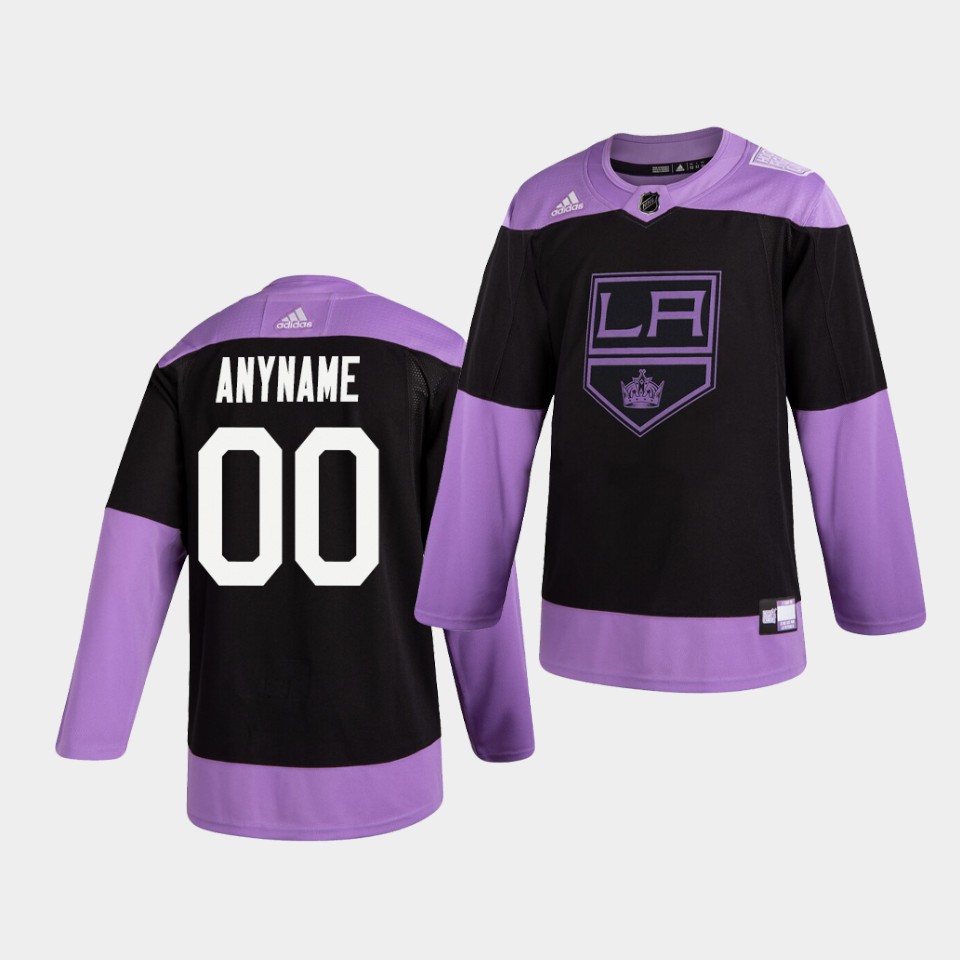 Los Angeles Kings Custom Hockey Fights Cancer Practice Black Jersey Los Angeles Kings Custom Hockey Fights Cancer Practice Black Jersey
