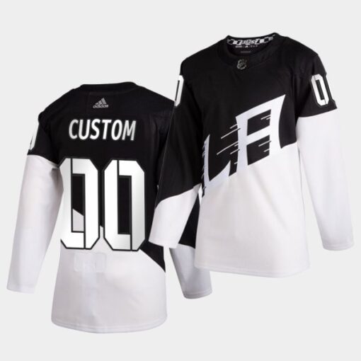 Los Angeles Kings Custom Stadium Series White Black Jersey