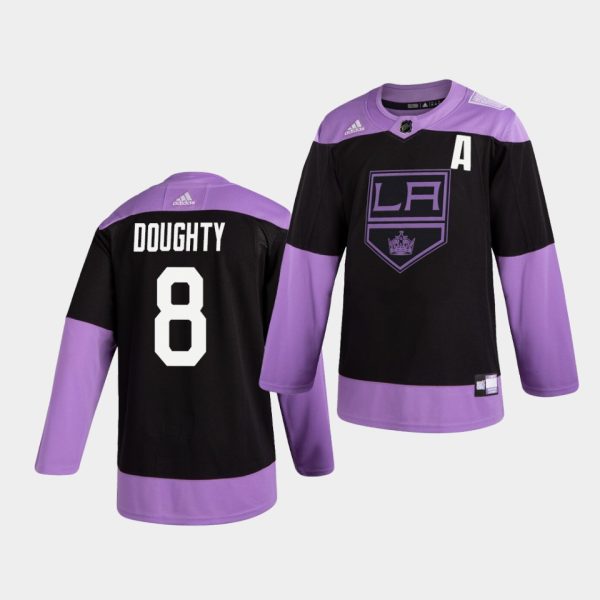 Los Angeles Kings Drew Doughty Hockey Fights Cancer Practice Black Jersey Los Angeles Kings Drew Doughty Hockey Fights Cancer Practice Black Jersey