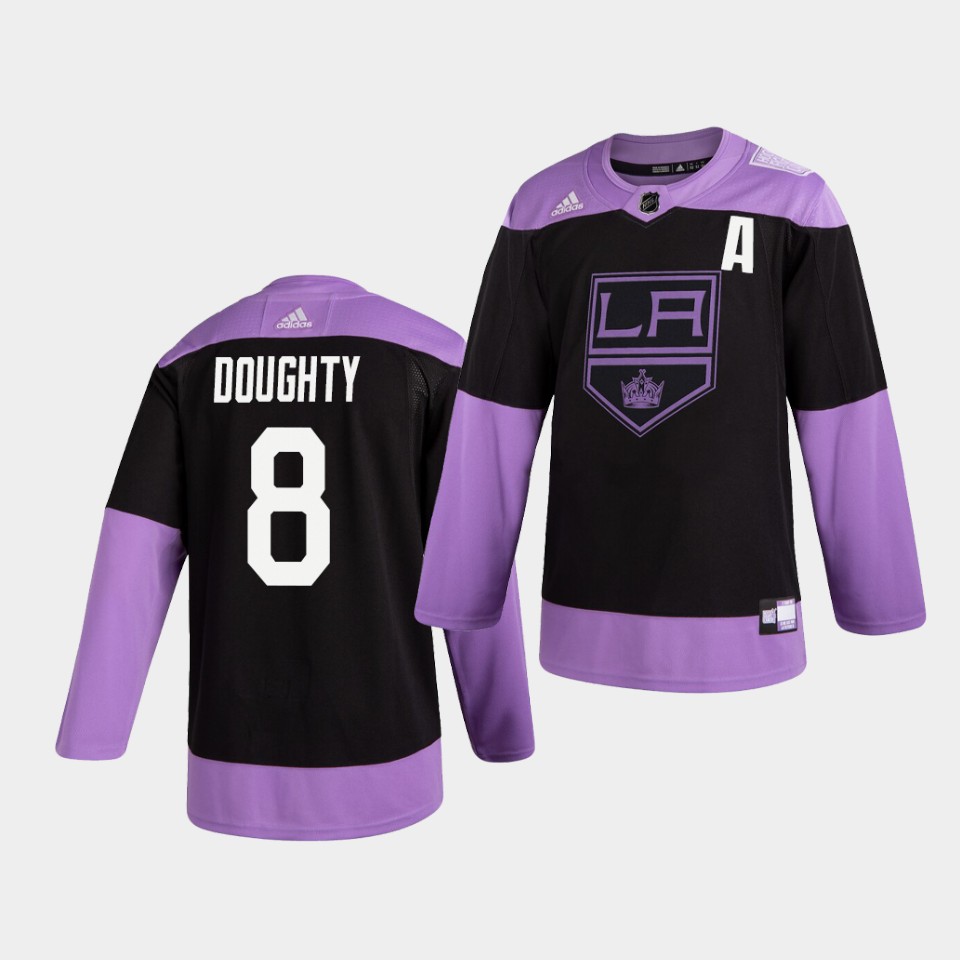 Los Angeles Kings Drew Doughty Hockey Fights Cancer Practice Black Jersey Los Angeles Kings Drew Doughty Hockey Fights Cancer Practice Black Jersey
