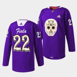Los Angeles Kings Kevin Fiala Dia De Los Metros Night Purple Sugar Skull Jersey