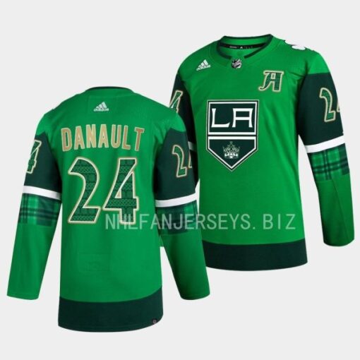 Los Angeles Kings Phillip Danault 2023 St. Patricks Day Green Jersey