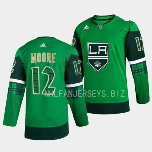 Los Angeles Kings Trevor Moore La Green 2023 St. Patricks Day Jersey