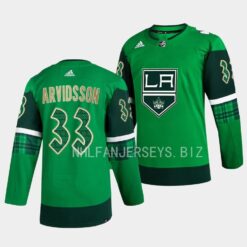 Los Angeles Kings Viktor Arvidsson 2023 St. Patricks Day Green Jersey