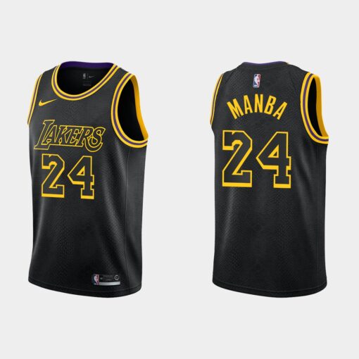 Los Angeles Lakers 24 Kobe Bryant Black City Edition Jersey