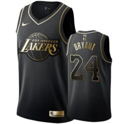 Los Angeles Lakers 24 Kobe Bryant Black Golden Edition Jersey