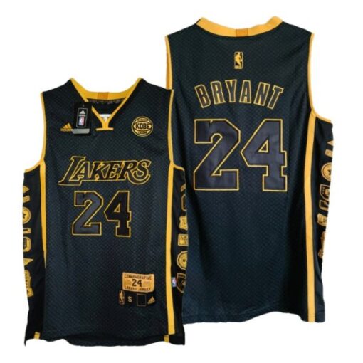 Los Angeles Lakers 24 Kobe Bryant Black Mamba Snakeskin Accented Throwback Jersey