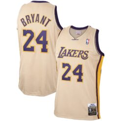 Los Angeles Lakers 24 Kobe Bryant Cream 2008 2009 Throwback Jersey