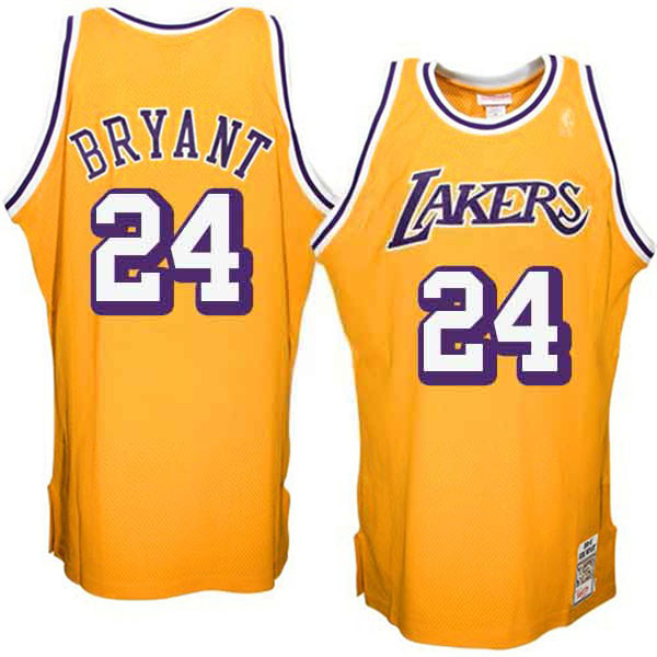 Los Angeles Lakers 24 Kobe Bryant Gold Vintage Jersey Los Angeles Lakers 24 Kobe Bryant Gold Vintage Jersey