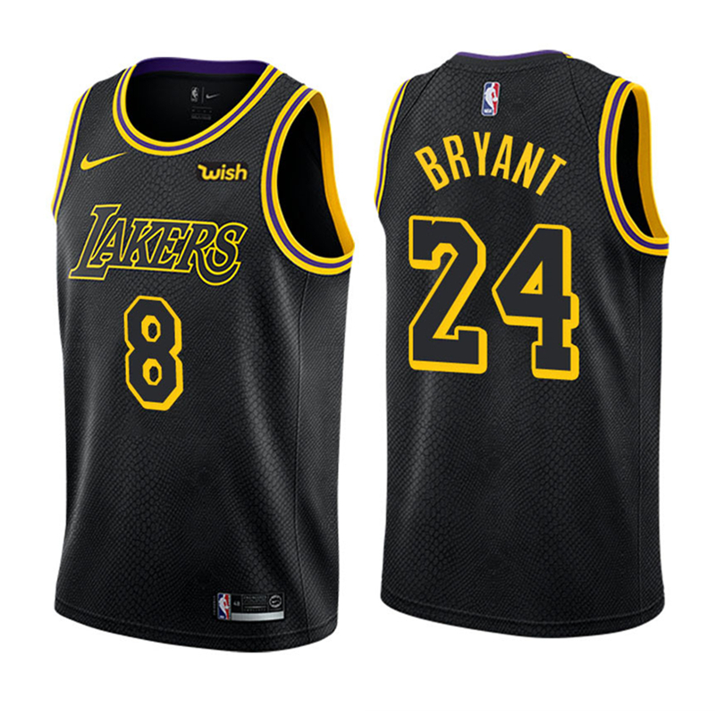 Los Angeles Lakers 8 24 Kobe Bryant Black City Edition Jersey Los Angeles Lakers 8 24 Kobe Bryant Black City Edition Jersey