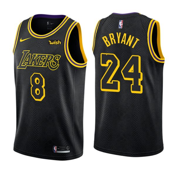 Los Angeles Lakers 8 24 Kobe Bryant Black City Edition Jersey Los Angeles Lakers 8 24 Kobe Bryant Black City Edition Jersey