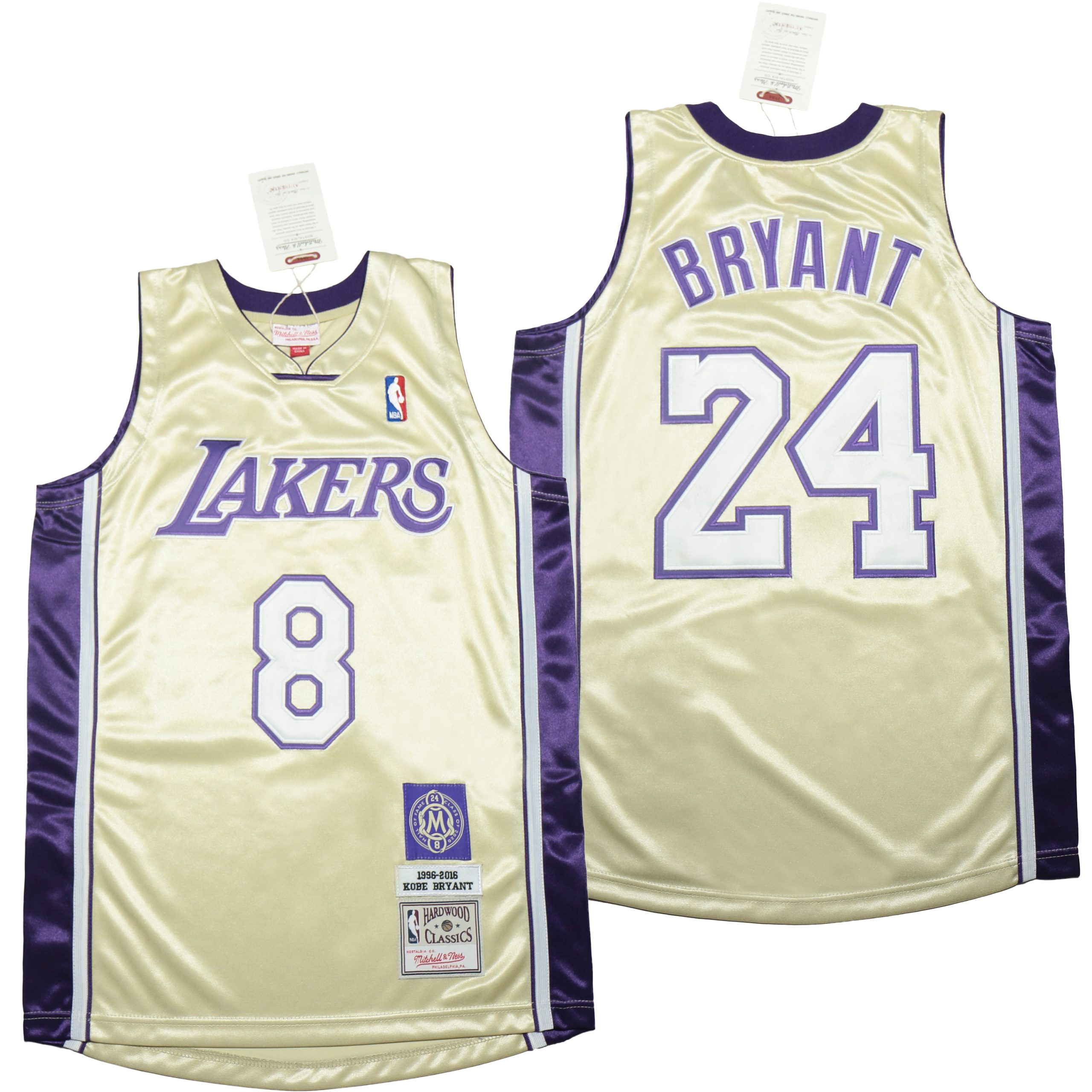 Los Angeles Lakers 8 24 Kobe Bryant Hall of Fame Gold Throwback Jersey Los Angeles Lakers 8 24 Kobe Bryant Hall of Fame Gold Throwback Jersey