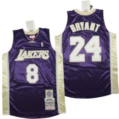 Los Angeles Lakers 8 24 Kobe Bryant Hall of Fame Purple Throwback Jersey