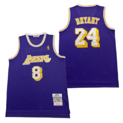 Los Angeles Lakers 8 24 Kobe Bryant Purple 1996-97 Throwback Jersey