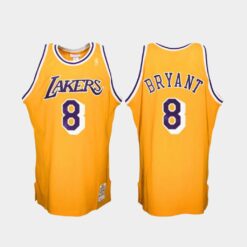 Los Angeles Lakers 8 Kobe Bryant Gold Throwback Jersey