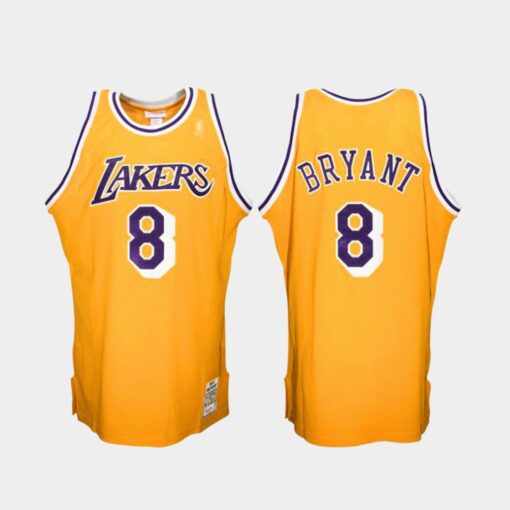 Los Angeles Lakers 8 Kobe Bryant Gold Throwback Jersey