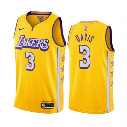 Los Angeles Lakers Anthony Davis 2020 Yellow City Jersey