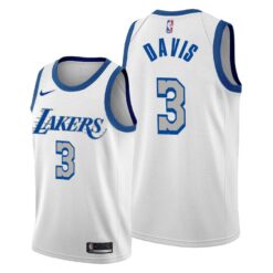 Los Angeles Lakers Anthony Davis 2021 White Silver City Edition Jersey