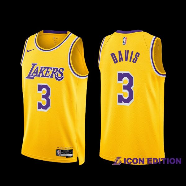 Los Angeles Lakers Anthony Davis 2022-23 Gold Icon Edition Jersey Los Angeles Lakers Anthony Davis 2022-23 Gold Icon Edition Jersey