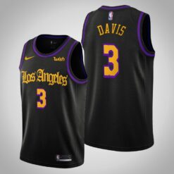 Los Angeles Lakers Anthony Davis Black 2020 City Creative Jersey