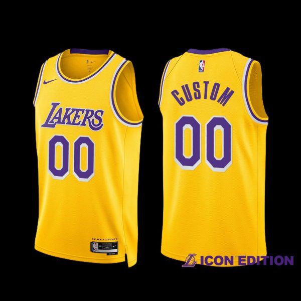 Los Angeles Lakers Custom 2022-23 Gold Icon Edition Jersey Los Angeles Lakers Custom 2022-23 Gold Icon Edition Jersey