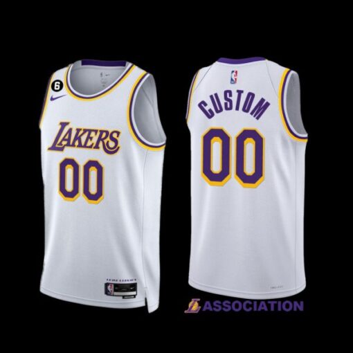 Los Angeles Lakers Custom 2022-23 White Association Edition Jersey