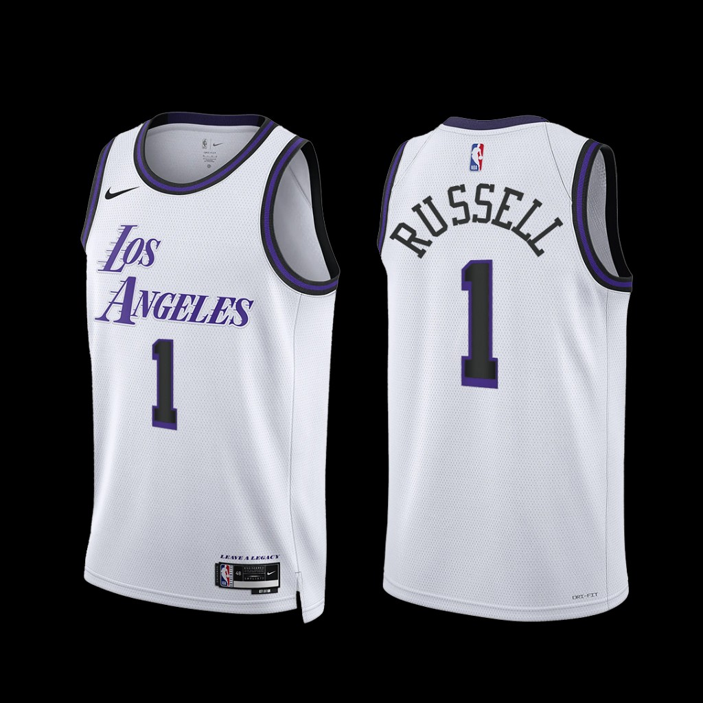 Los Angeles Lakers D'Angelo Russell 2022-23 City Edition Jersey White Los Angeles Lakers D'Angelo Russell 2022-23 City Edition Jersey White