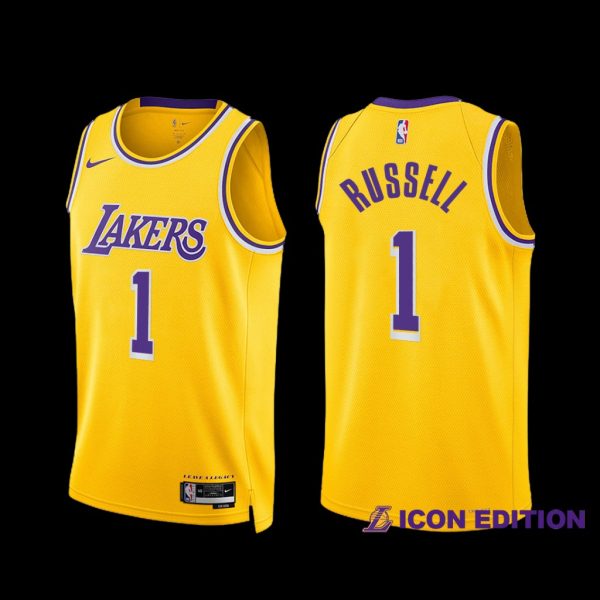 Los Angeles Lakers D'Angelo Russell 2022-23 Icon Edition Jersey Gold Los Angeles Lakers D'Angelo Russell 2022-23 Icon Edition Jersey Gold
