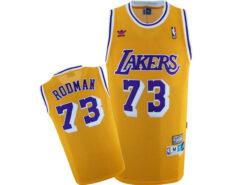 Los Angeles Lakers Dennis Rodman Yellow Throwback Jersey