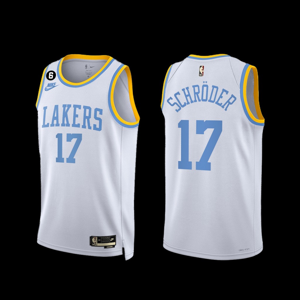Los Angeles Lakers Dennis Schroder 2022-23 Classic Edition Jersey White Los Angeles Lakers Dennis Schroder 2022-23 Classic Edition Jersey White