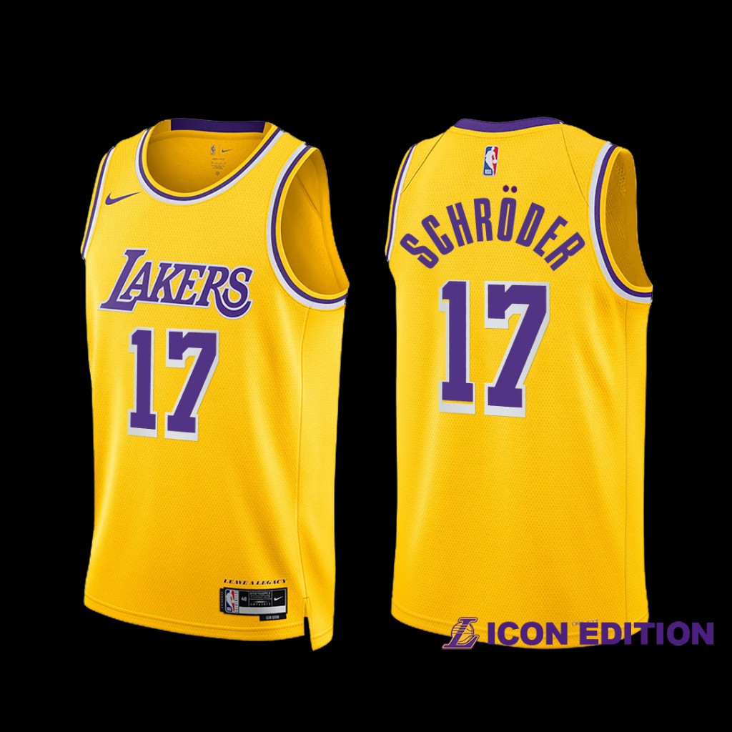 Los Angeles Lakers Dennis Schroder 2022-23 Icon Edition Jersey Gold Los Angeles Lakers Dennis Schroder 2022-23 Icon Edition Jersey Gold