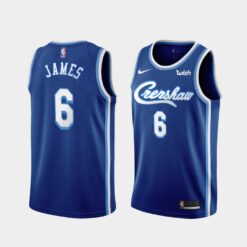 Los Angeles Lakers LeBron James 2021 Crenshaw Blue Jersey