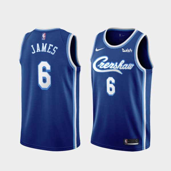 Los Angeles Lakers LeBron James 2021 Crenshaw Blue Jersey Los Angeles Lakers LeBron James 2021 Crenshaw Blue Jersey