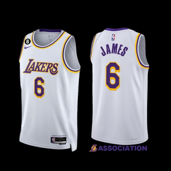 Los Angeles Lakers LeBron James 2022-23 White Association Edition Jersey Los Angeles Lakers LeBron James 2022-23 White Association Edition Jersey