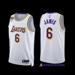 Los Angeles Lakers LeBron James 2022-23 White Association Edition Jersey