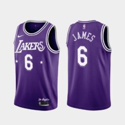 Los Angeles Lakers LeBron James 2022 City Purple Jersey